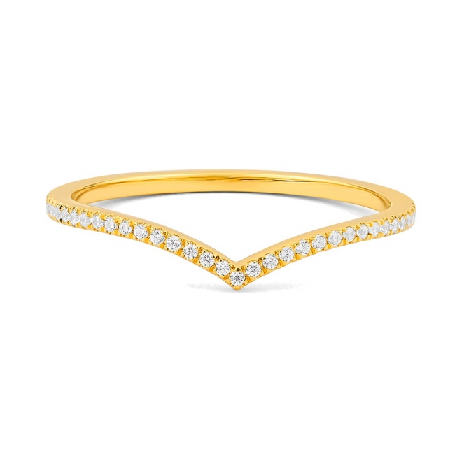 Anillo de oro amarillo de 18 Kt con diamantes de 0,10 ct