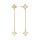 Pendientes Largos de oro amarillo de 18 Kt con diamantes de 0,14 ct