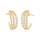 Pendientes Medias criollas de oro amarillo de 18 Kt con diamantes de 0,65 ct