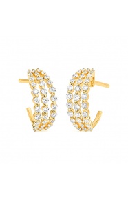 Pendientes Medias criollas de oro amarillo de 18 Kt con diamantes de 0,65 ct