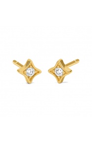 Pendientes de oro amarillo de 18 Kt con diamantes de 0,07 ct