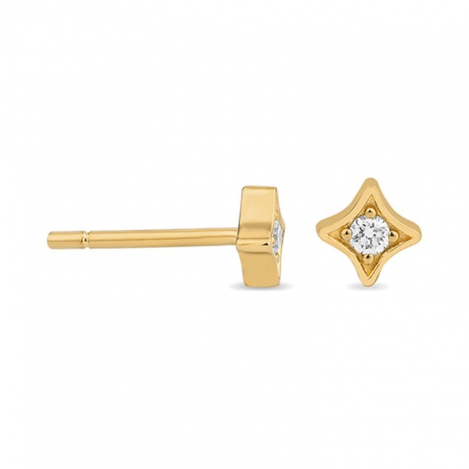 Pendientes de oro amarillo de 18 Kt con diamantes de 0,07 ct