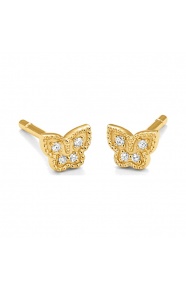 Pendientes de oro amarillo de 18 Kt con diamantes de 0,03 ct
