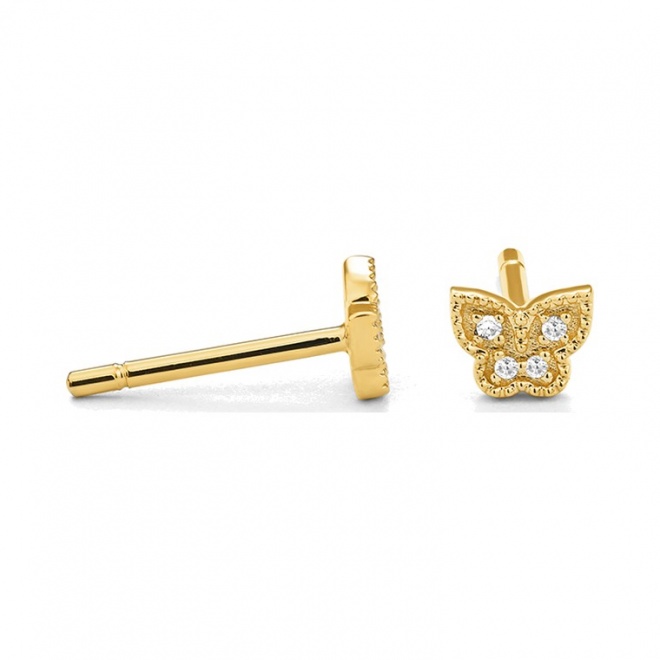 Pendientes de oro amarillo de 18 Kt con diamantes de 0,03 ct