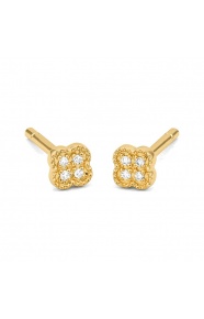Pendientes de oro amarillo de 18 Kt con diamantes de 0,03 ct