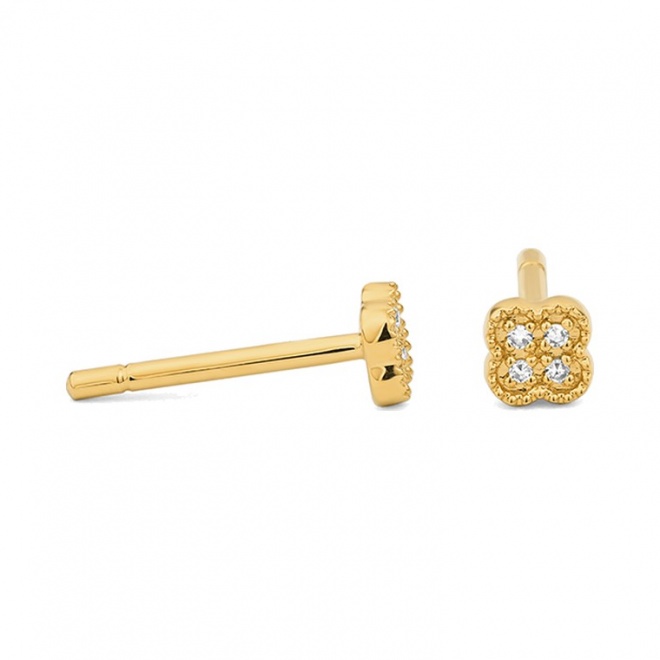 Pendientes de oro amarillo de 18 Kt con diamantes de 0,03 ct