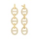 Pendientes Largos de oro amarillo de 18 Kt con diamantes de 0,38 ct