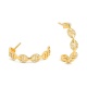 Pendientes Medias criollas de oro amarillo de 18 Kt con diamantes de 0,38 ct