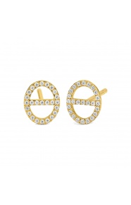 Pendientes de oro amarillo de 18 Kt con diamantes de 0,15 ct