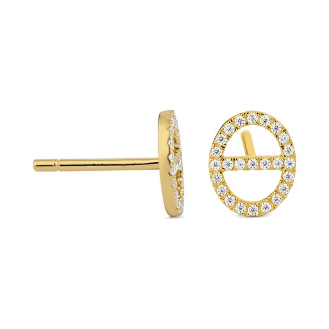 Pendientes de oro amarillo de 18 Kt con diamantes de 0,15 ct