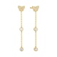 Pendientes Largos de oro amarillo de 18 Kt con diamantes de 0,17 ct