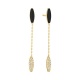 Pendientes Largos de oro amarillo de 18 Kt con diamantes de 0,15 ct