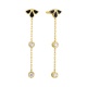 Pendientes Largos de oro amarillo de 18 Kt con diamantes de 0,14 ct