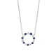 Colgante de oro blanco de 18 Kt con zafiro azules de 0,90 ct y diamantes de 0,10 ct