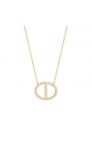 Collar de oro amarillo de 18 Kt con diamantes de 0,11 ct