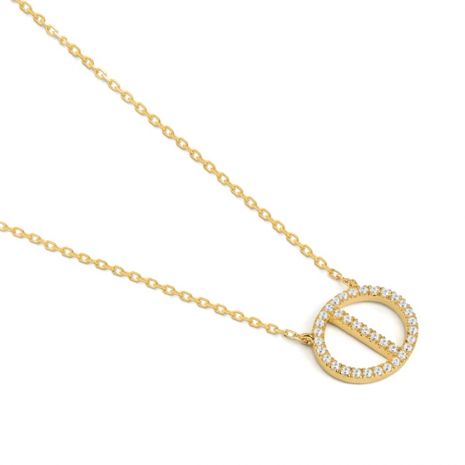 Collar de oro amarillo de 18 Kt con diamantes de 0,11 ct