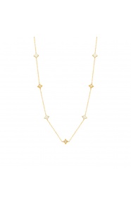 Collar Cadena con motivos de oro amarillo de 18 Kt con diamantes de 0,25 ct