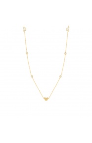 Collar Cadena con motivos de oro amarillo de 18 Kt con diamantes de 0,18 ct