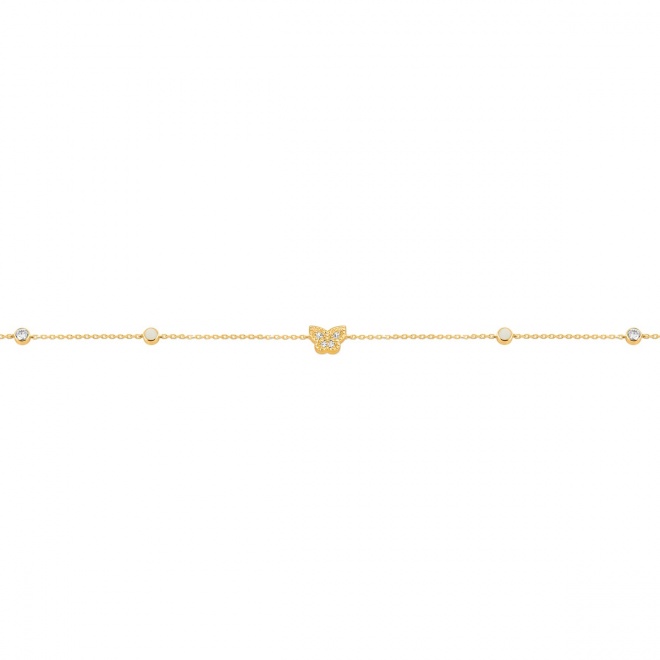 Collar Cadena con motivos de oro amarillo de 18 Kt con diamantes de 0,18 ct