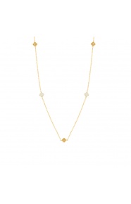 Collar Cadena con motivos de oro amarillo de 18 Kt con diamantes de 0,06 ct