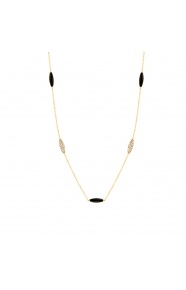 Collar Cadena con motivos de oro amarillo de 18 Kt con diamantes de 0,31 ct