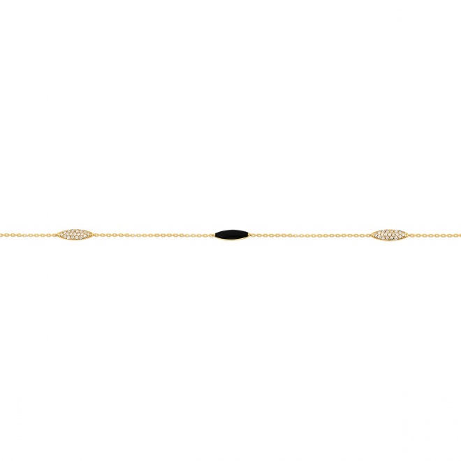 Collar Cadena con motivos de oro amarillo de 18 Kt con diamantes de 0,31 ct