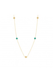 Collar Cadena con motivos de oro amarillo de 18 Kt con diamantes de 0,06 ct