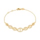 Pulsera con motivo y cadena de oro amarillo de 18 Kt con diamantes de 0,42 ct