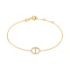 Pulsera con motivo y cadena de oro amarillo de 18 Kt con diamantes de 0,11 ct