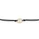 Pulsera con motivo y cadena de oro amarillo de 18 Kt con diamantes de 0,11 ct
