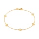 Pulsera con motivo y cadena de oro amarillo de 18 Kt con diamantes de 0,18 ct