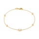 Pulsera con motivo y cadena de oro amarillo de 18 Kt con diamantes de 0,16 ct