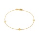 Pulsera con motivo y cadena de oro amarillo de 18 Kt con diamantes de 0,04 ct