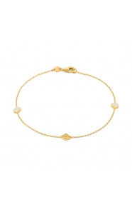 Pulsera con motivo y cadena de oro amarillo de 18 Kt con diamantes de 0,04 ct