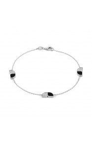 Pulsera con motivo y cadena de oro blanco de 18 Kt con diamantes de 0,25 ct