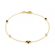 Pulsera con motivo y cadena de oro amarillo de 18 Kt con diamantes de 0,16 ct
