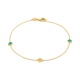 Pulsera con motivo y cadena de oro amarillo de 18 Kt con diamantes de 0,03 ct
