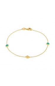 Pulsera con motivo y cadena de oro amarillo de 18 Kt con diamantes de 0,03 ct