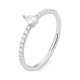 Anillo Solitario de oro blanco de 18 Kt con diamantes de 0,25 ct