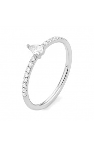 Anillo Solitario de oro blanco de 18 Kt con diamantes de 0,25 ct