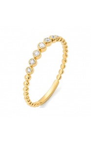 Anillo de oro amarillo de 18 Kt con diamantes de 0,08 ct