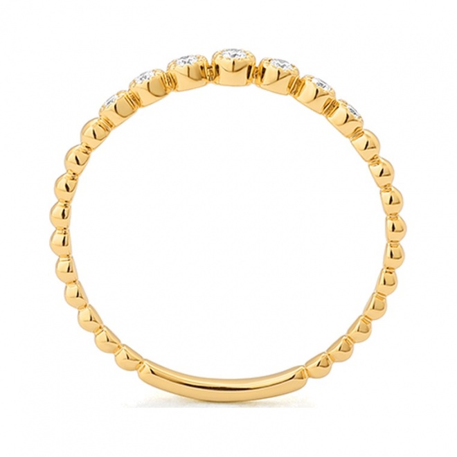 Anillo de oro amarillo de 18 Kt con diamantes de 0,08 ct
