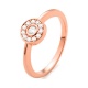 Anillo de oro rosa de 18 Kt con diamantes de 0,21 ct