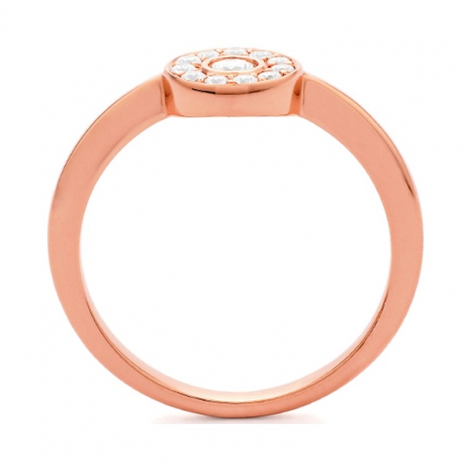 Anillo de oro rosa de 18 Kt con diamantes de 0,21 ct