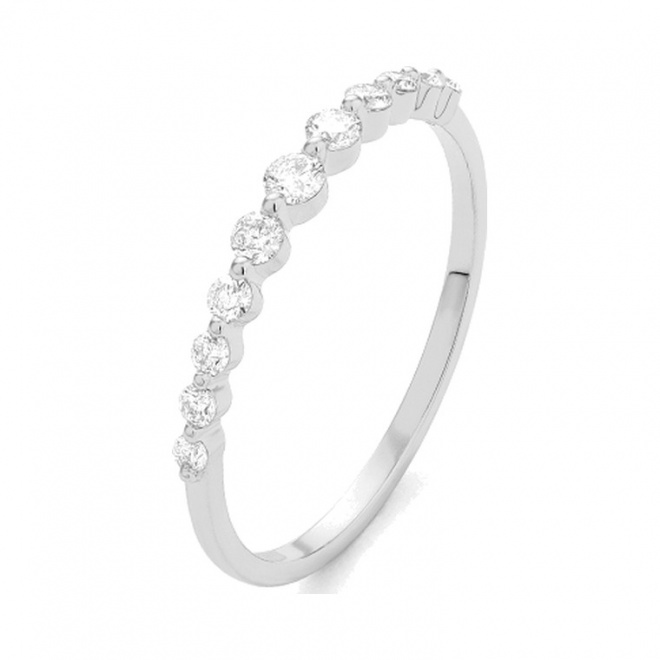 Anillo de oro blanco de 18 Kt con diamantes de 0,22 a 0,40 ct