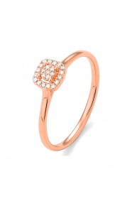 Anillo de oro rosa de 18 Kt con diamantes de 0,07 ct