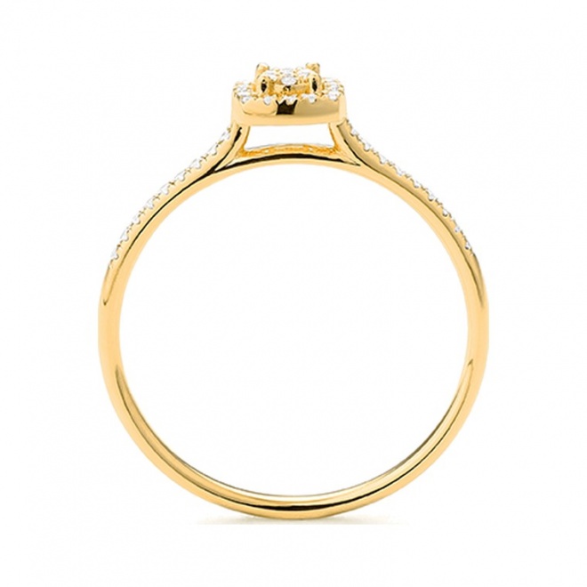 Anillo de oro amarillo de 18 Kt con diamantes de 0,12 ct