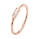 Anillo de oro rosa de 18 Kt con diamantes talla baguette de 0,06 ct