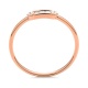 Anillo de oro rosa de 18 Kt con diamantes talla baguette de 0,06 ct