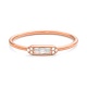Anillo de oro rosa de 18 Kt con diamantes talla baguette de 0,06 ct